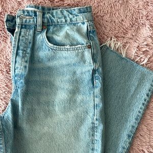 Zara high rise wide leg distressed women’s jeans 6